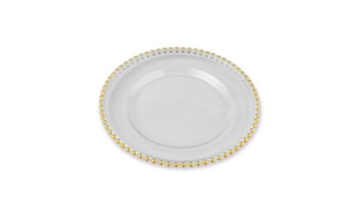 Gold beaded charger plate