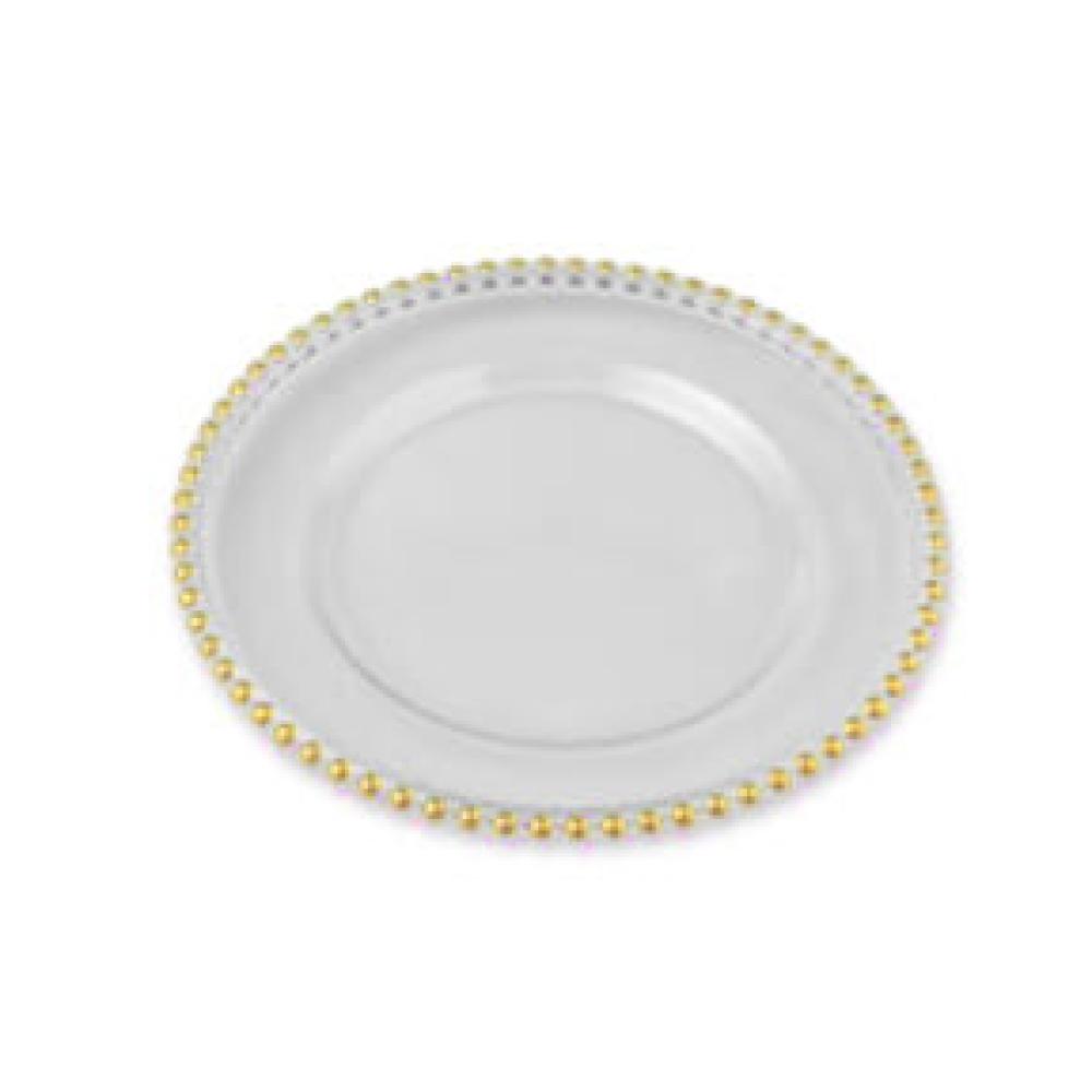 Gold beaded charger plate