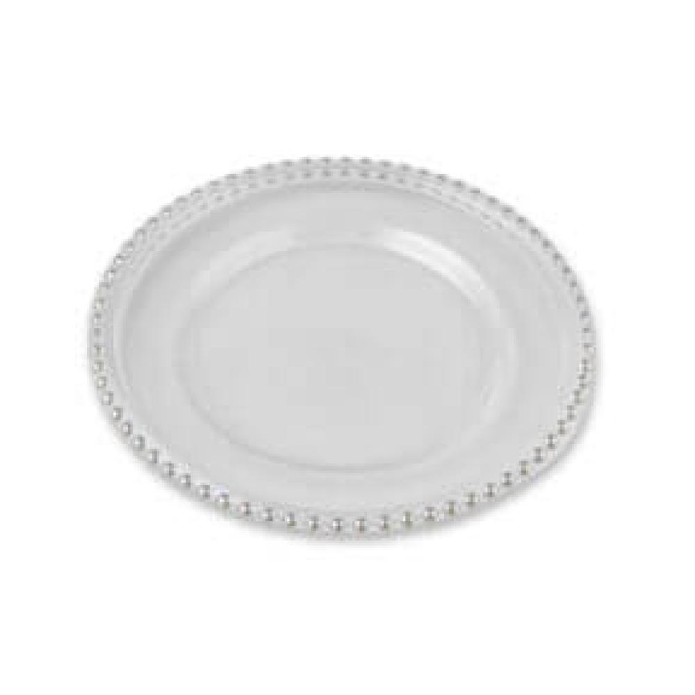 Silver beaded charger plate