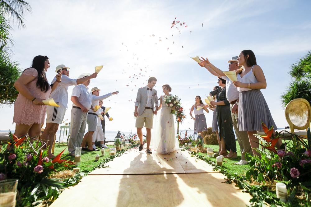 молодожены и гости