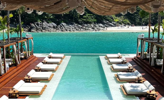 The floating beach club