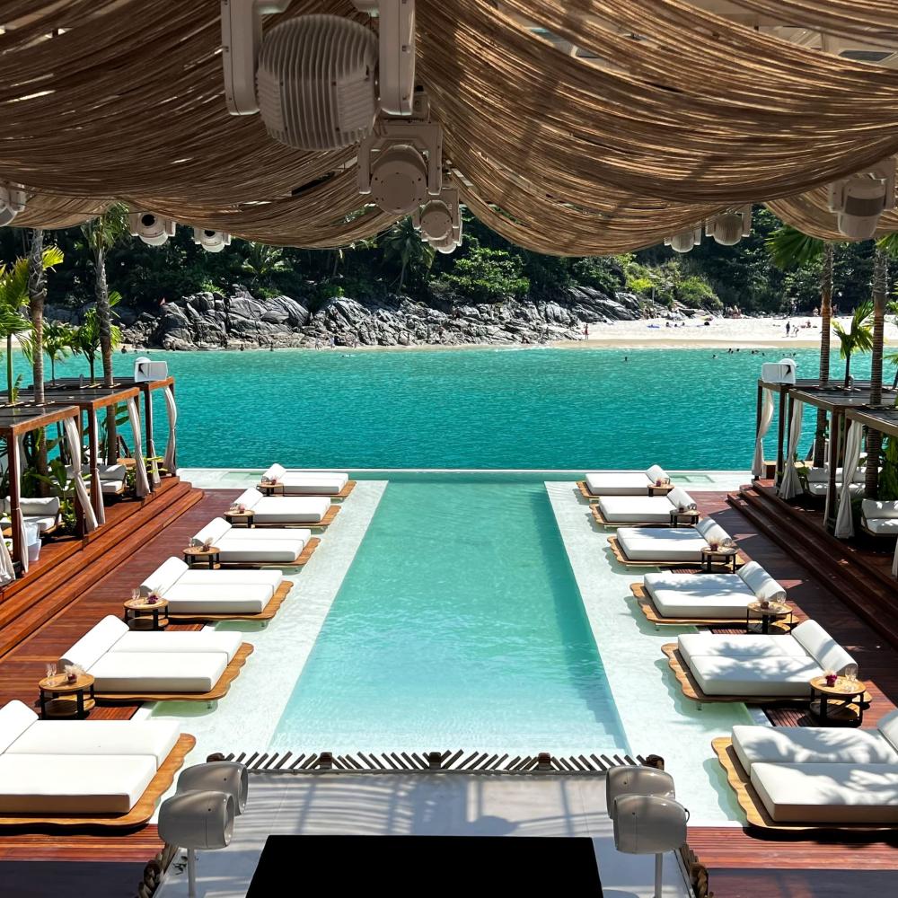 The floating beach club