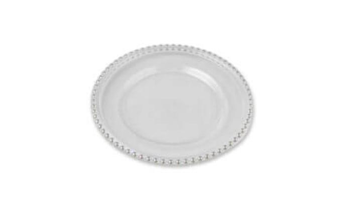 Silver beaded charger plate